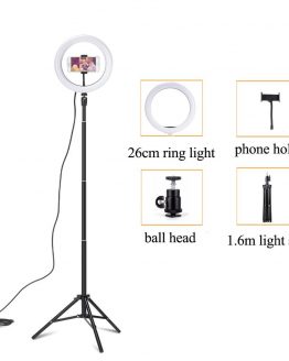 LED Selfie Ring lamp Light Ringlight Photography profissional with Phone Holder 1.6M tripod stand for Tiktok Tik Tok Youtube