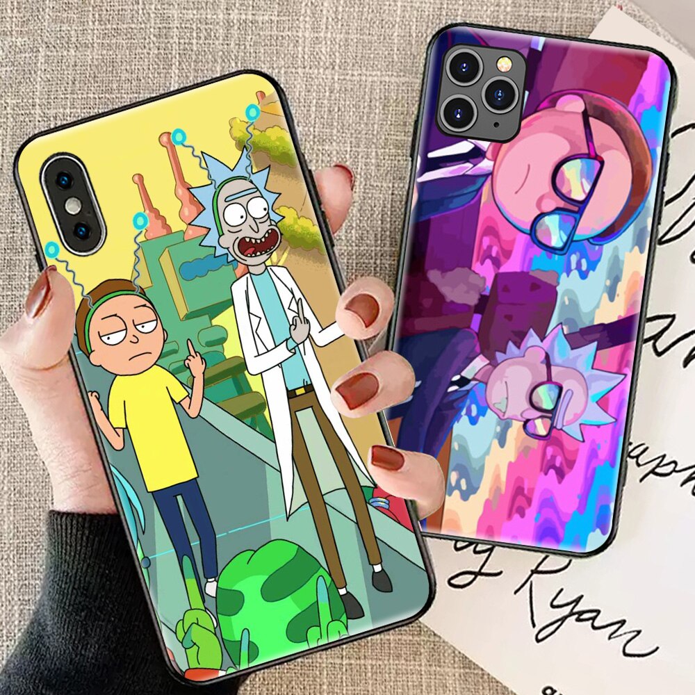 Colorful Silicone Phone Case for iphone 11 pro max xr x xs max 8 plus 7 7plus 8plus 6 6s coque shockproof cartoon cover