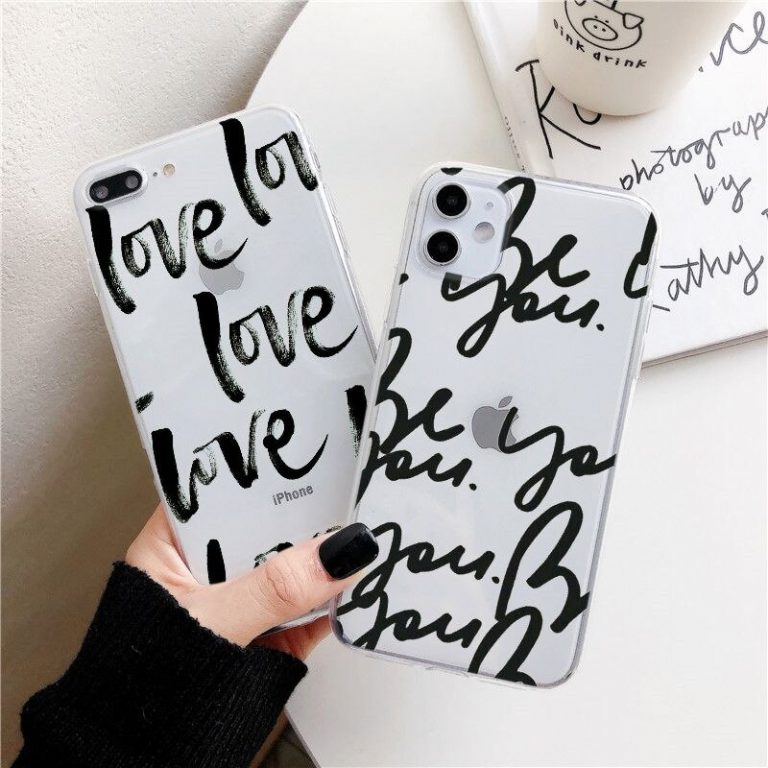 Clear Cute Pink Love Live Girl Text Balloon Design Phone Case For iPhone 6s 7 8 Plus X XR xs 11 pro max Cover 3 Pink Love Live Girl Text Balloon Design Phone Case For iPhone