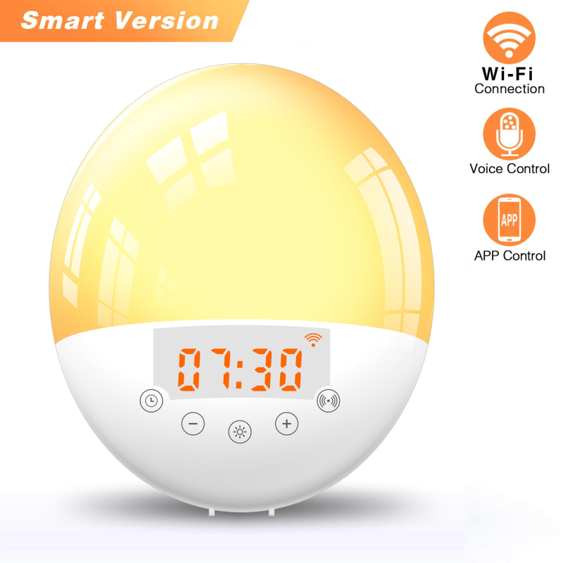 WiFi Smart Alarm Clock for Amazon Alex Google Assistant Digital Snooze Night Light Wake-up Voice Control Alarm Clock Smart Home