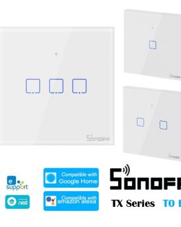 SONOFF T0 EU TX-Series 1/2/3 Gang WiFi Smart Switch WiFi Wall Smart Home Automation Switches Work with eWelink Google Home Alexa