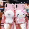 Cute Cartoon 3D Silicone Storage bag Phone Case For iPhone 11 Pro X XR Xs Max 6s 7 8 Plus Rubber Cover For Samsung S9 S10 Note10