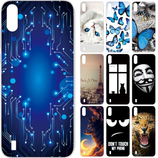 GUCOON Silicone Cover for Blackview A60 6.09inch Case Soft TPU Protective Phone Back Case Cartoon Wolf Rose Flowers Bumper Shell