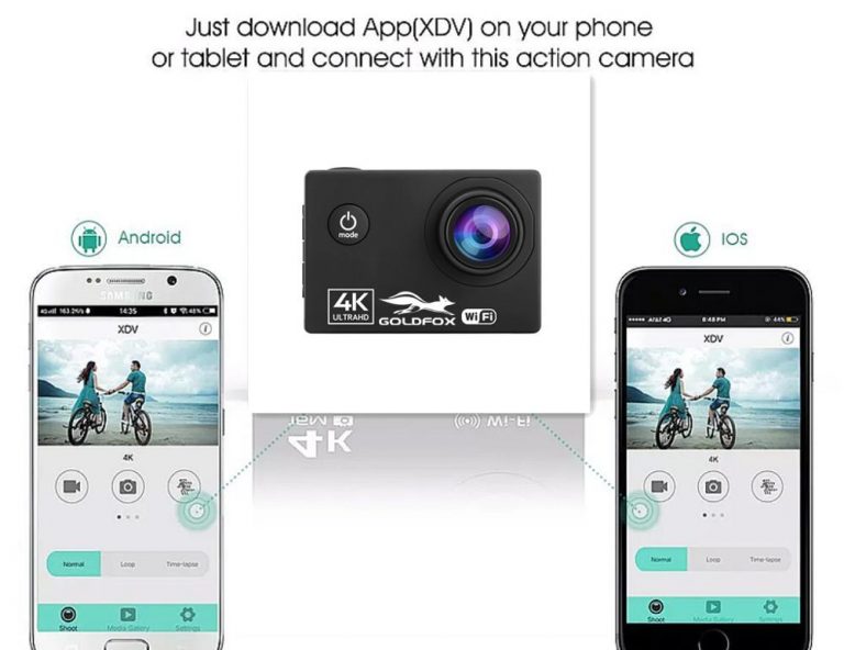 Action Camera 4K Ultra HD 60fps Wifi 16MP 2.0'' 170D Lens Underwater