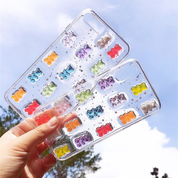 Niceking Phone Case For iPhone 11 Pro Max X XS Max XR X 6 6S 7 8 Plus Case Cute 3D Candy Color Bear Epoxy Glitter Soft TPU Cover 2 Niceking Phone Case For iPhone 11 Pro Max