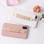 Personalization Your Name Pebble Grain Leather Phone Case For iPhone 11