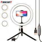 10" Selfie Ring Light with Tripod Stand and Phone Holder - Perfect for Live Streaming, Makeup Tutorials, YouTube Videos, and TikTok