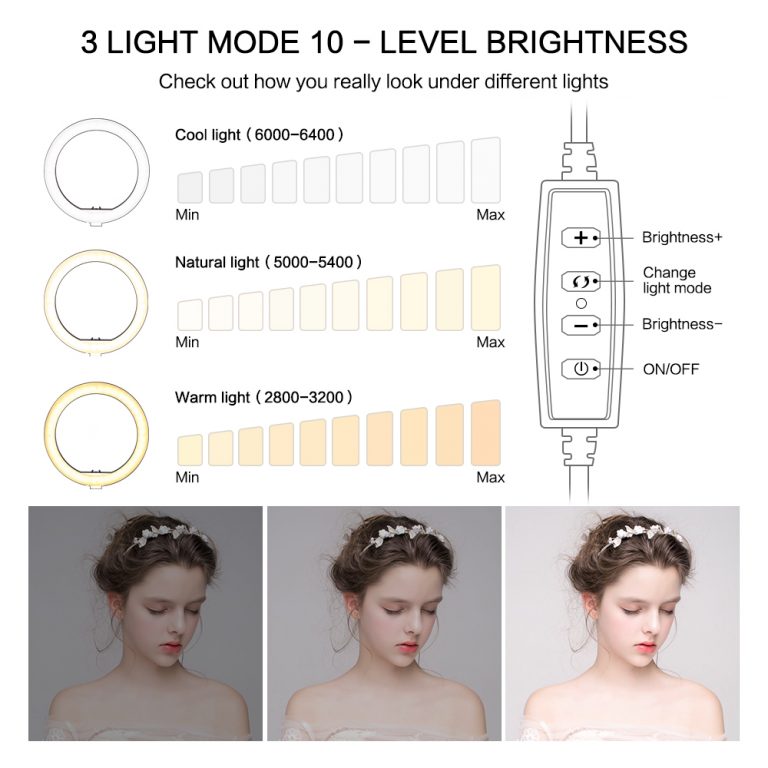 Dimmable LED Selfie Ring Light Photography Ring lamp