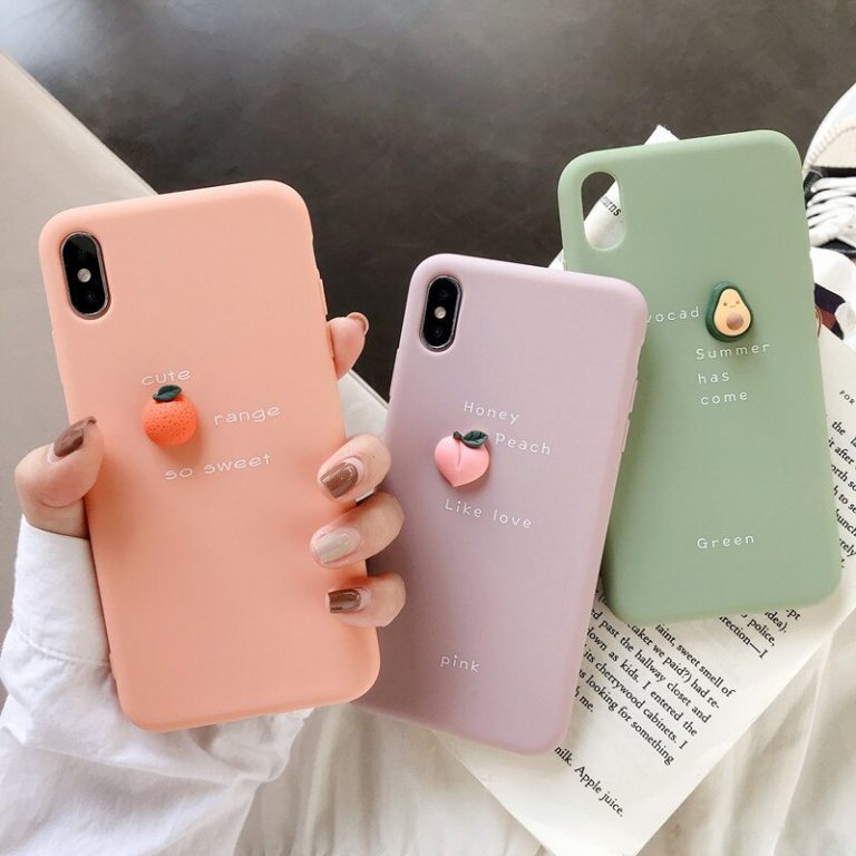 USLION 3D Cute Orange Phone Cases Cover For iPhone 11 6S Plus 7 8 7Plus X XR XS MAX Funny Avocado Soft Back Case For iPhone 11 6 2 3D Cute Orange Phone Cases Cover For iPhone 11 6S