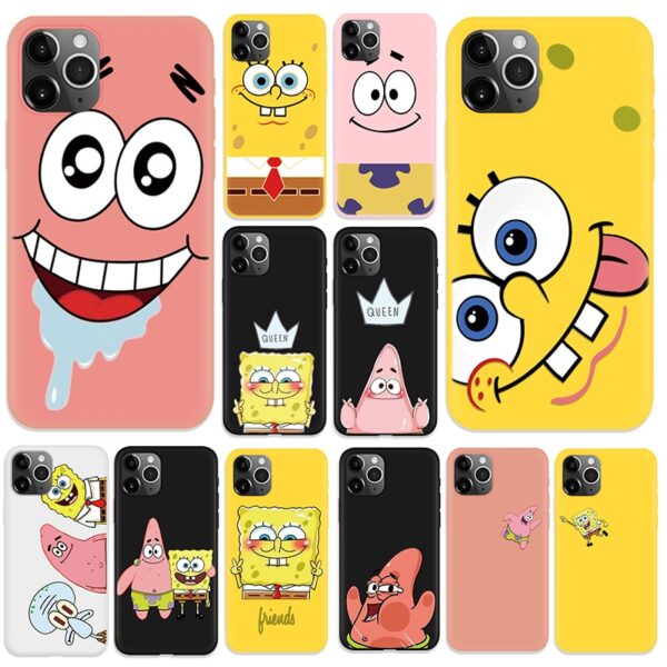 Cute Cartoon SpongeBobs Soft Silicone Cover Case For iPhone 11 11pro SE 2020 2 XR XS Max X 6 6S 7 7plus 8 Plus 5 5S Coque Fundas 1 Make Them Smile: SpongeBob Silicone iPhone Case – Cute Cartoon Cover