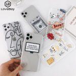 Abstract Clear Cartoon Phone Case for iPhone – Compatible with Multiple Models