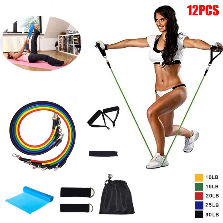 Smart Home 12pcs / Set Latex Fitness Pilates Yoga Gym Resistance Bands Exercise Elastic Pull Tube Foam Handles Ankle Straps Smart Home 12pcs / Set Latex Fitness Pilates Yoga Gym Resistance Bands Exercise Elastic Pull Tube Foam Handles Ankle Straps