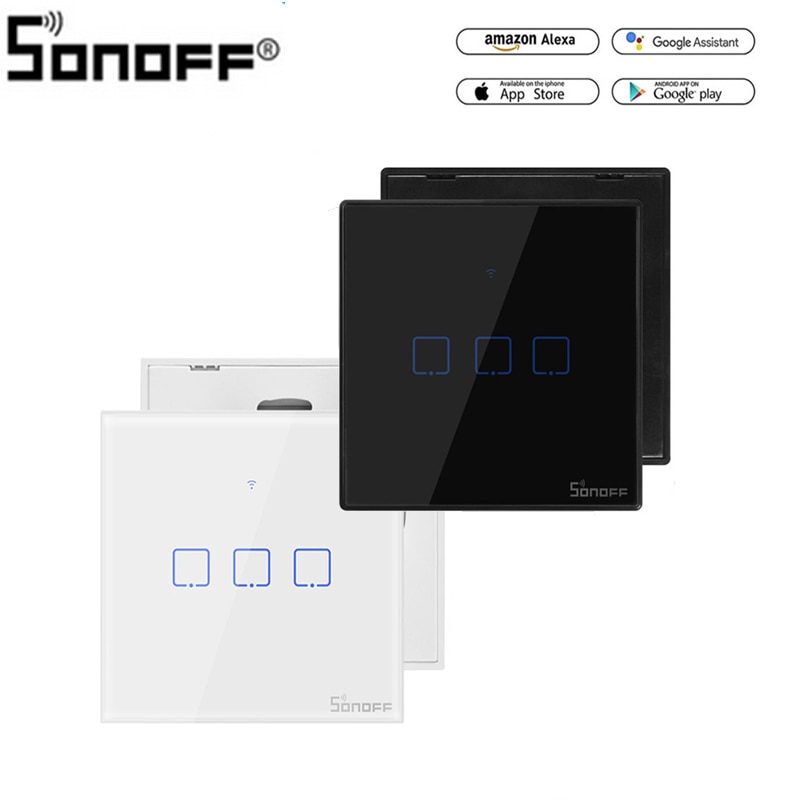 Sonoff TX T2/T3 EU/US Smart WiFi RF 433/ APP / Touch Control Wall Light Switch 1 /2 /3 Gang Type Wall Touch Switch Smart Home