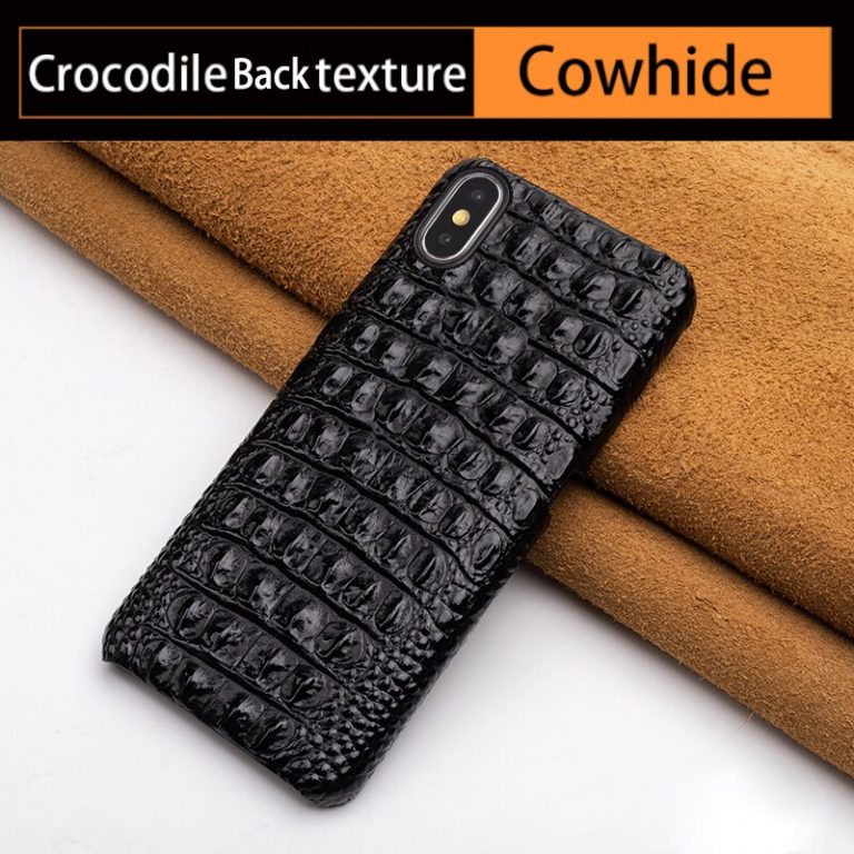 Natural leather mobile phone Case for Apple iPhone 7 8 Plus X Xs Max XR 11 Pro Max Myl-18k Luxury crocodile Grain 3 Natural leather mobile phone Case for Apple iPhone