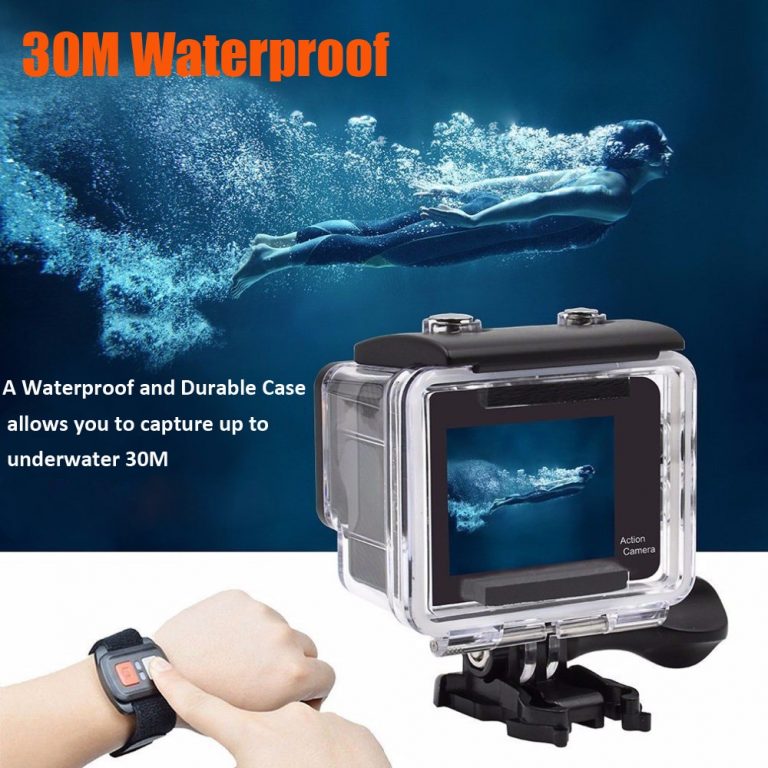 WiFi Action Camera 2.0" Touch Screen 12MP 170D Sports Camera 30M