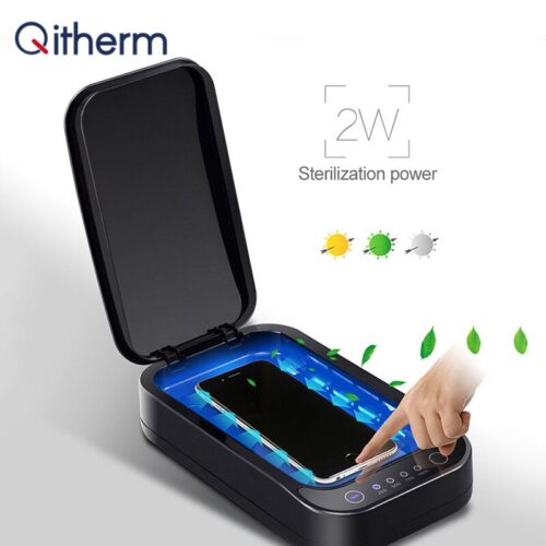 Qitherm UV Disinfection Box Sanitizer Charger in White - Clean and Charge Your Devices with Ease