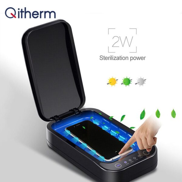 Qitherm UV Disinfection Box Sanitizer Charger in White - Clean and Charge Your Devices with Ease