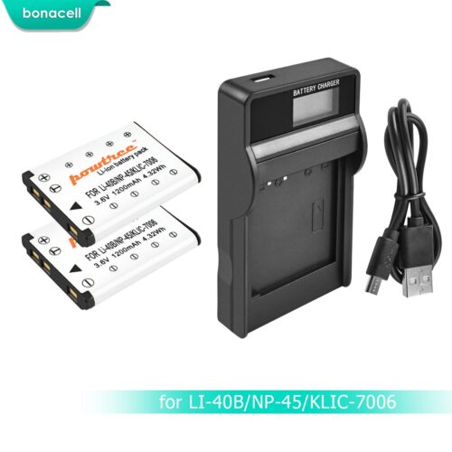 Bonacell NP-45,NP-45A NP-45S NP45,NP45A LI40B Battery+LCD Charger for Fujifilm FinePix Z30,Z10fd,Z250fd,Z110,Z700EXR,J10 L50