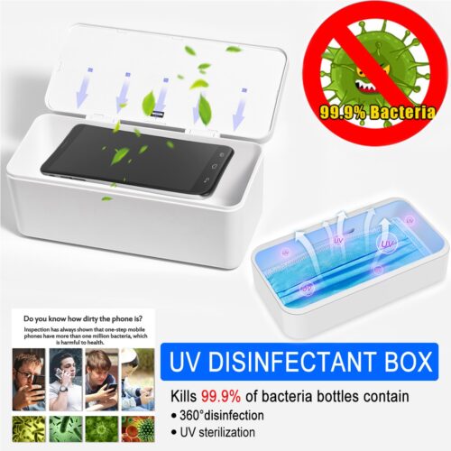 28x11x12.2cm Multifunctional Mobile Phone USB Charger Mask Sterilization UV Sterilizer Live Nail Jewelry Toy Sterilization Box