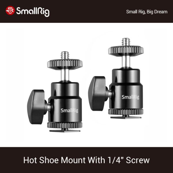 SmallRig 1/4" Camera Hot shoe Mount with Additional 1/4" Screw