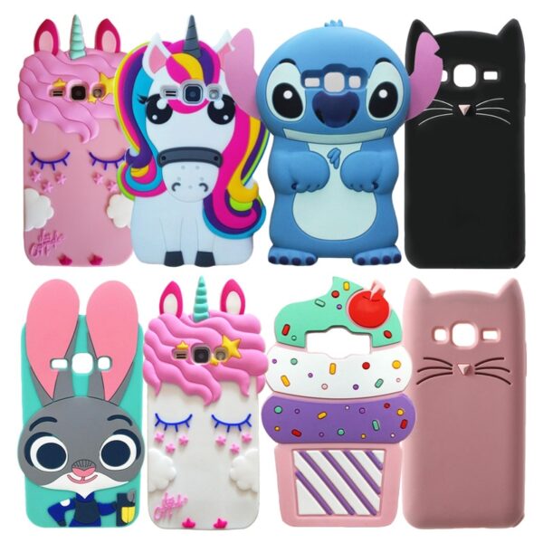 Samsung Galaxy J1 2016 Case 3D Cartoon Soft Silicone Back Phone Cover