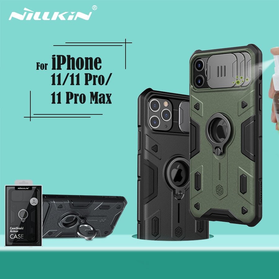 For iPhone 11 Pro Max Case NILLKIN CamShield Armor Case Slide Camera Protect Privacy Ring kickstand Back Cover For iPhone11 Pro