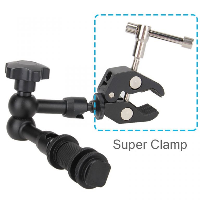 Adjustable Friction Articulating Magic Arm + Super Clamp Crab