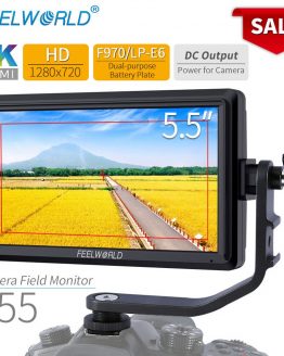 FEELWORLD S55 5.5 inch DSLR Camera Monitor 4K HDMI LCD IPS HD 1280x720 Display Field Monitor 8.4V DC Output for Nikon Sony Canon