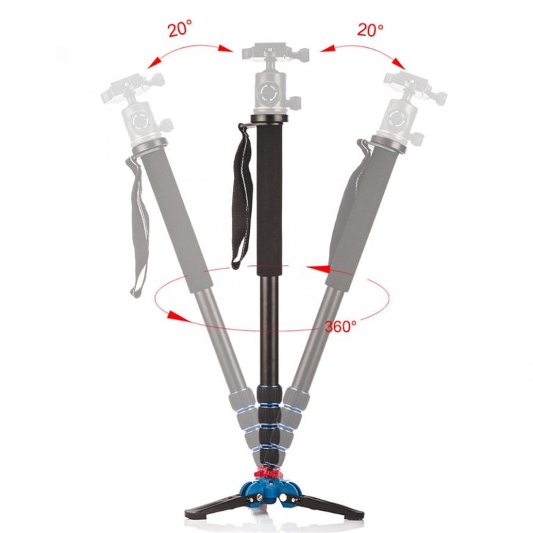 Camera Unipod Monopod Flip Lock w/3 Legs Base Tripod Stand