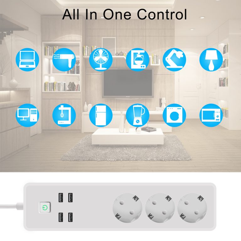 Sockets Plug with 4 USB Ports Smart Home App Voice Wireless Remote Control