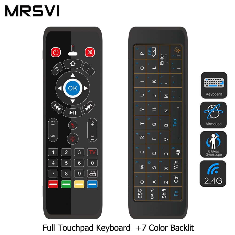 T16 2.4G Air Mouse Wireless Touchpad Keyboard 7 Backlit For Andriod TV Box Projector IPTV HTPC PC Laptop Smart Remote Controller