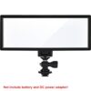 Viltrox L132T ultra-thin LED video light with adjustable color temperature, dimmable brightness, and LCD display, ideal for DSLR and camcorder setups.