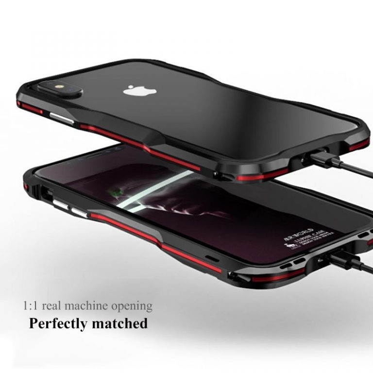 Aluminium Frame 360 Protective Armor Phone Case for iPhone X XS Max XR Cover Metal Bumper for iphone 7 8 Plus Case Coque 2 Aluminium Frame 360 Protective Armor Phone Case for iPhone X
