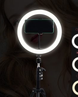 Selfie Dark Wood Color Ring Lamp With 210CM Stand Ring Light Tripod Dimmable Photography LED Lighting For Youtube TikTok NE007