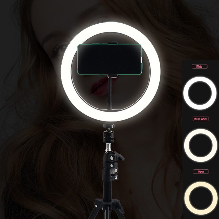 Selfie Dark Wood Color Ring Lamp With 210CM Stand Ring Light Tripod Dimmable Photography LED Lighting For Youtube TikTok NE007