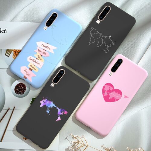 Travel Map Case FOR Huawei P20 Lite P30 PRO P40