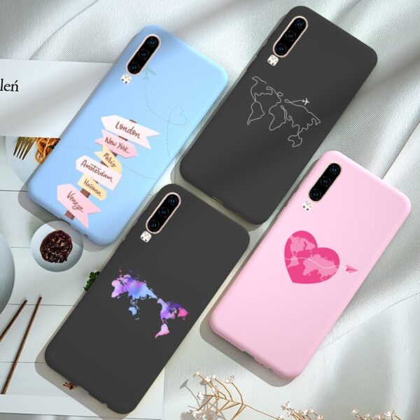 Travel Map Case FOR Huawei P20 Lite P30 PRO P40