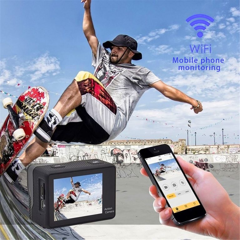 WiFi Action Camera 2.0" Touch Screen 12MP 170D Sports Camera 30M