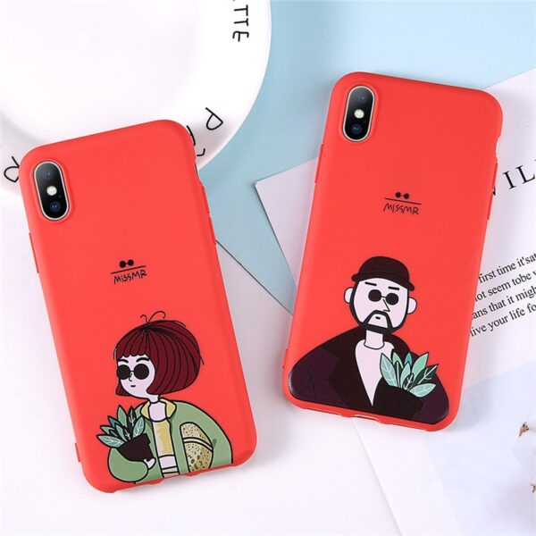 USLION Leon Uncle Girl Phone Case For iPhone 11 7 8 Plus X XR XS Max Cartoon Cool Cases For iPhone 6 6S Plus Soft Silicon Cover 3 USLION Leon Uncle Girl Phone Case For iPhone 11