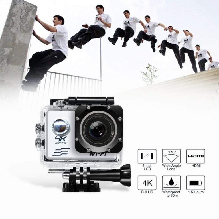 Action Camera 4K 30fps Ultra HD 16MP 170D 30m Underwater Waterproof Sport Helmet