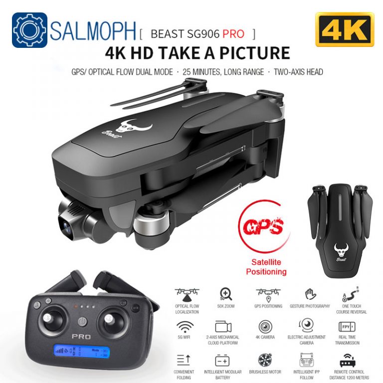Pro GPS Drone with Wifi FPV 4K HD Camera Two-axis anti-shake