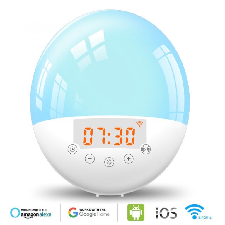 Alarm Clock for Amazon Alex Google Assistant Digital Snooze Night Light Wake-up