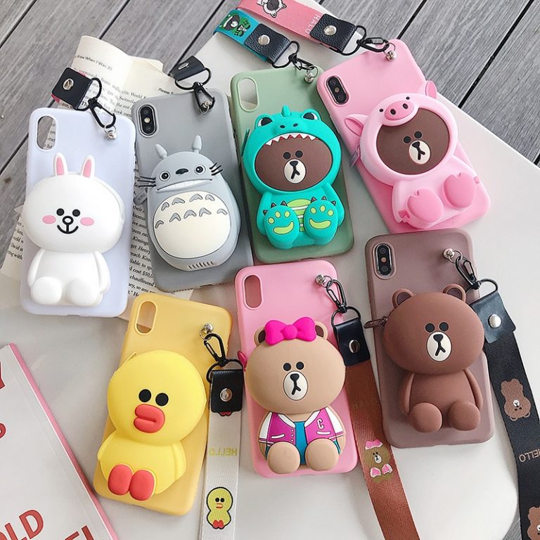 Zipper Wallet Cartoon Phone Cases Xiomi Redmi Note 8 5 7 4 4X Pro