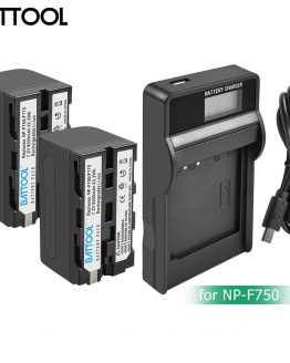 BATTOOL 6000mAh NP-F770 NP-F750 NP F770 np f750 NPF770 750 Batteries+LCD Charger For Sony NP-F550 NP-F770 NP-F750 F960 F970