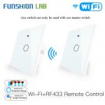 Touch Switch RF433 Transmitter Wall Panel 1/2/3 Gang Remote Control
