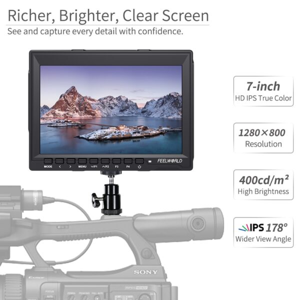 Feelworld FW759 7 Inch IPS 1280x800 Camera Field DSLR Video Monitor