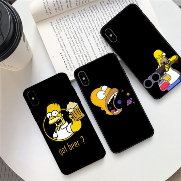 Homer J.Simpson Black Silicone Phone Case For iPhone 7 11 Pro