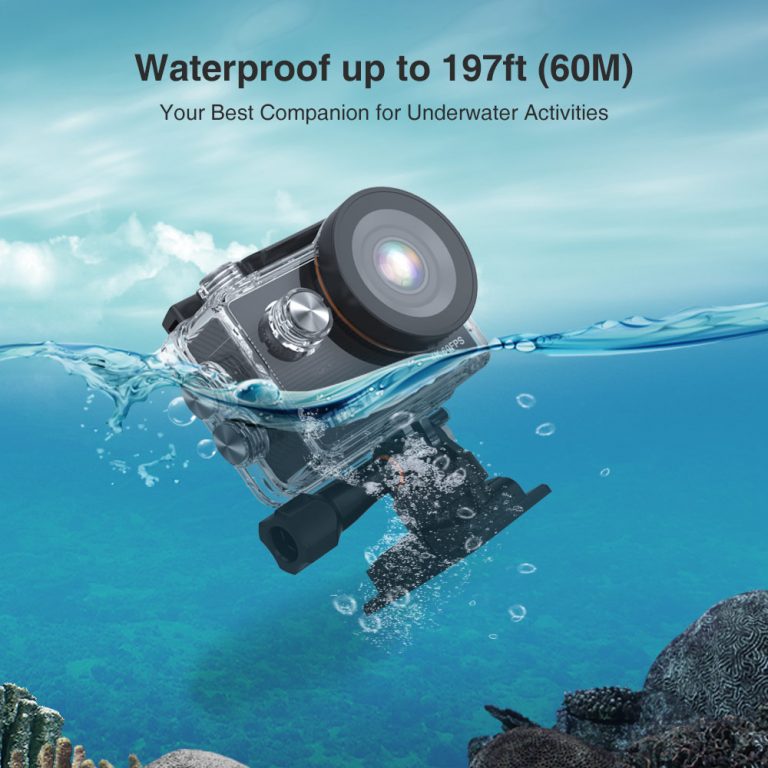 Action Camera 4K 60fps T5 Pro Underwater 60M Waterproof WiFi 2.0"