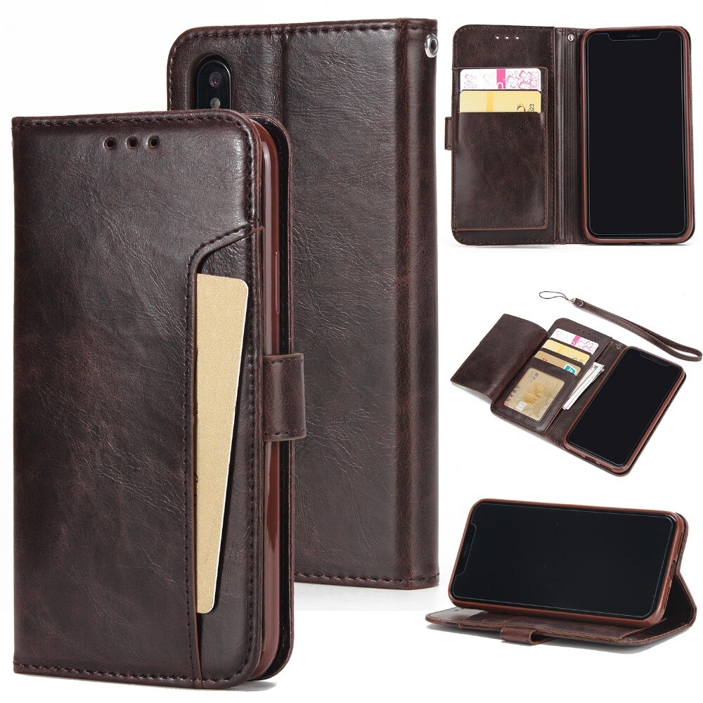 Flip Leather Case for iPhone 5 5S SE 6 6S 7 8 Plus X XR Xs Max Wallet Case For iPhone 11 11 Pro Max Card Slots Phone Cover Coque