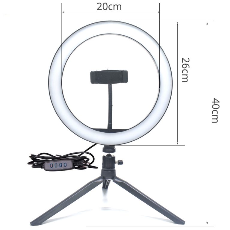 Ring Light LED 10"Selfie Ring Light with Tripod Stand Phone Holder Desktop Ring Lamp for Live Stream/Makeup/YouTube Video Tiktok 2 10" Selfie Ring Light with Tripod Stand and Phone Holder - Perfect for Live Streaming, Makeup Tutorials, YouTube Videos, and TikTok